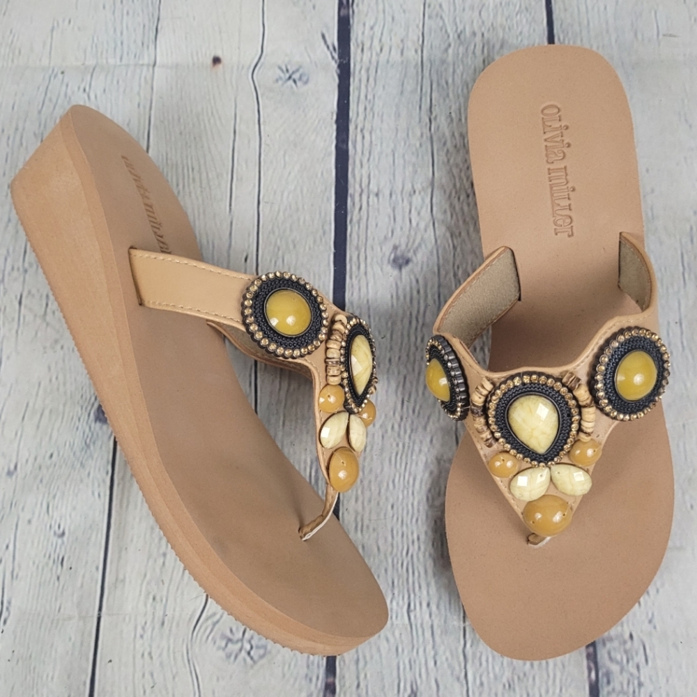 OLIVIA MILLER | thong flipflop wedge sandals